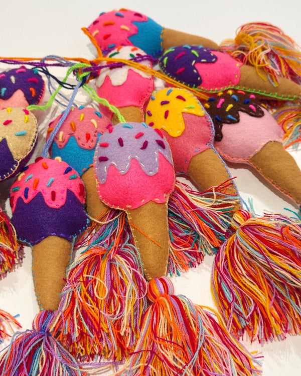 Mod Ice Cream Cone Pom