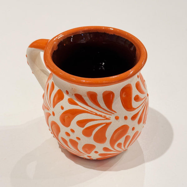 White w/ Orange Engobe Mug
