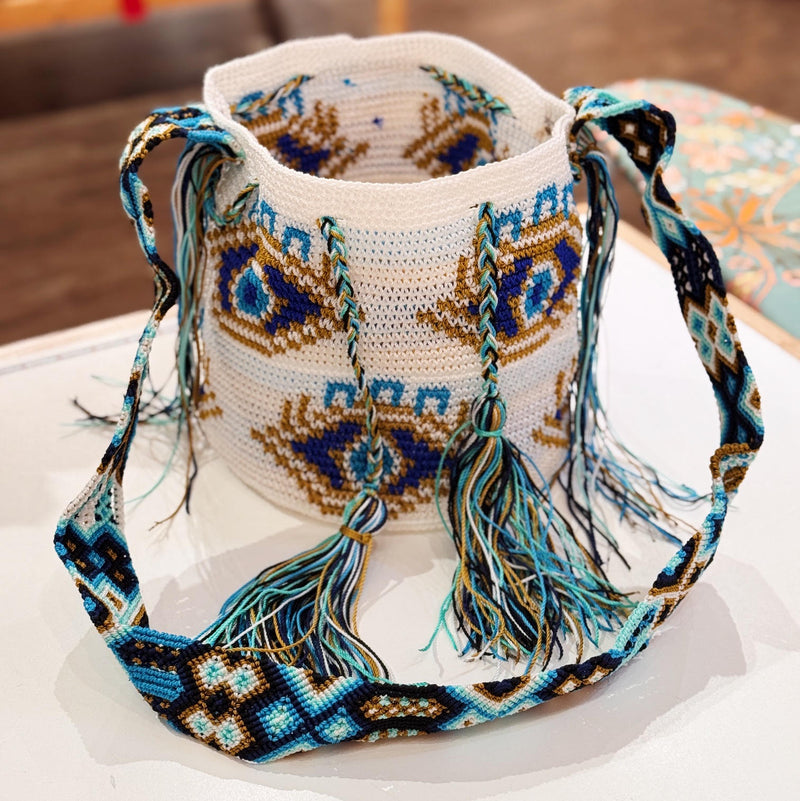 Evil Eye Wayuu Bucket Bag