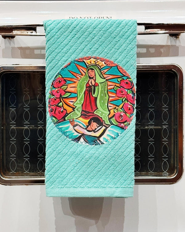 Sew Bonita Virgen de Guadalupe (Virgin Mary) Appliqué Kitchen Towel