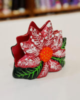 Ceramic Poinsettia Napkin Holder