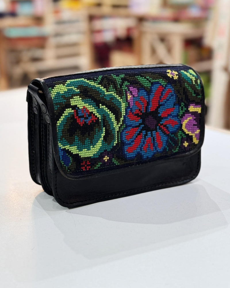 Small Leather Floral Crossbody