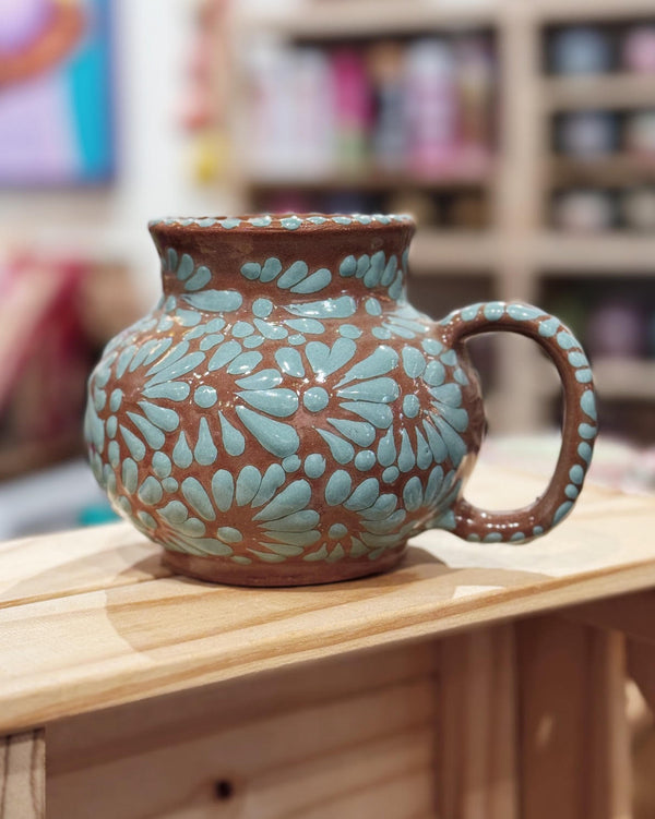 Brown and Light Teal Talavera Mug