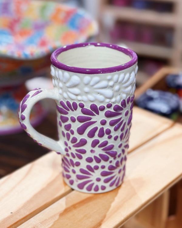 Purple Tall Talavera Mug