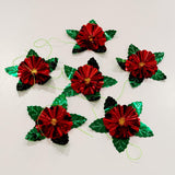 Metallic Poinsettia Ornaments (Pack of 6)