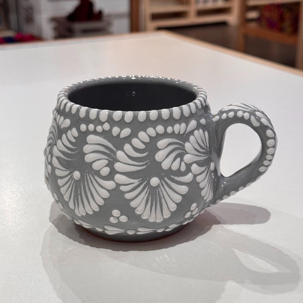 Grey and White Talavera Mug