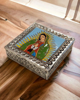 Virgen de Guadalupe Tile Metal Box