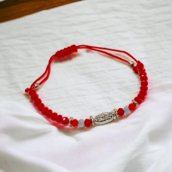 Virgen de Guadalupe Red Bracelet Pull