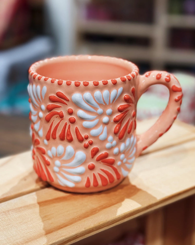 Orange and White Talavera Mug