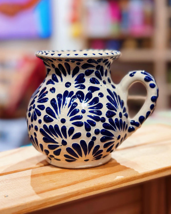 White and Blue Talavera Mug