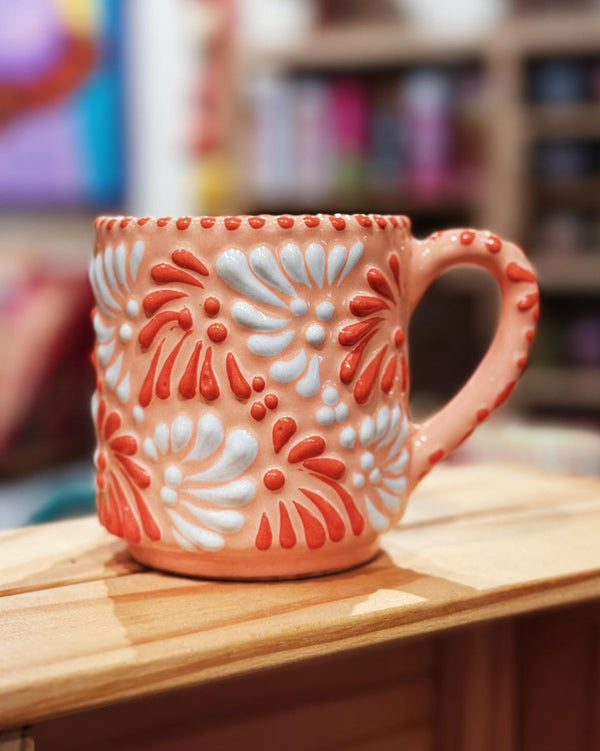 Orange and White Talavera Mug