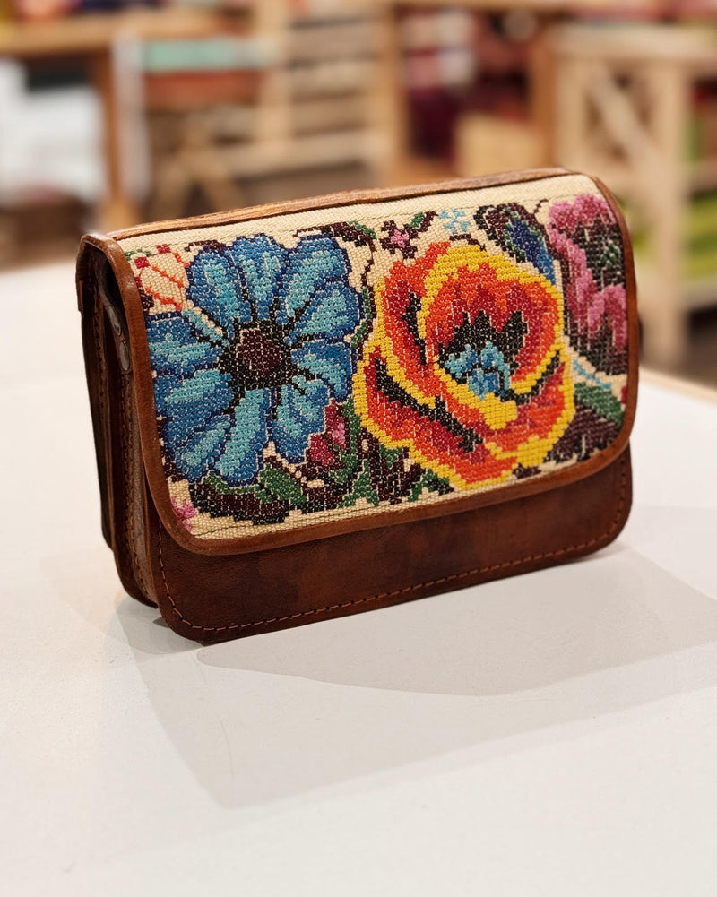 Small Leather Floral Crossbody