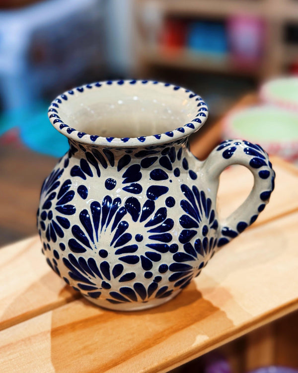 White and Blue Talavera Mug