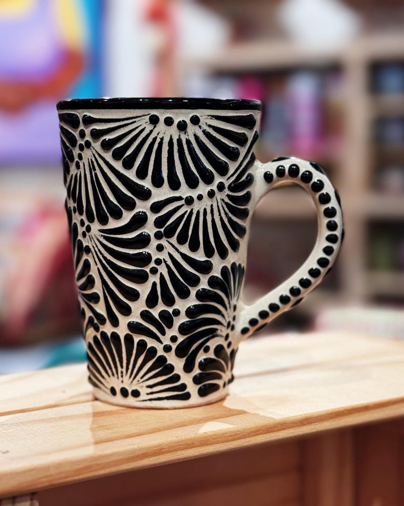 Black Tall Talavera Mug at Sew Bonita in Corpus Christi, TX.