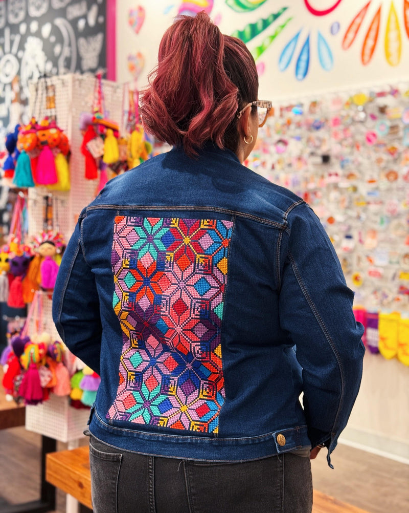 Geo Embroidered Jean Jacket at Sew Bonita in Corpus Christi, TX.