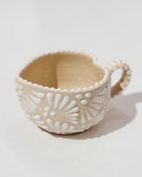 Cream Heart Shaped Talavera Mug