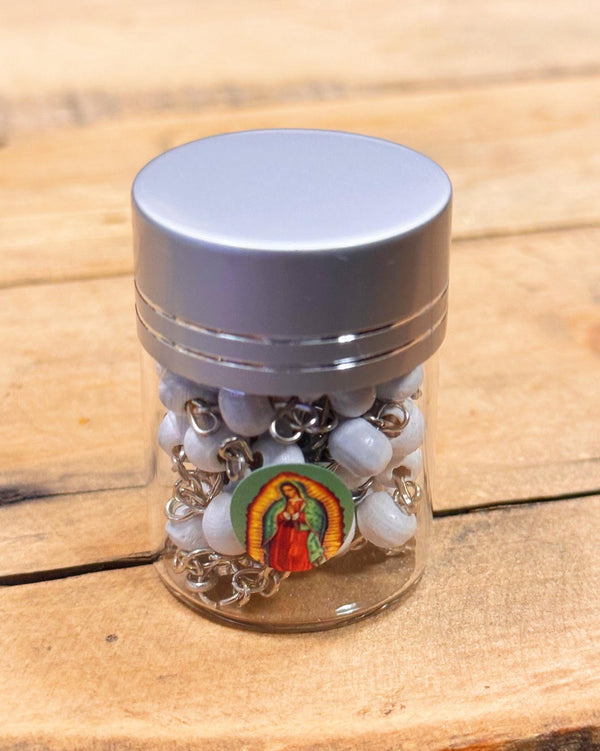 White Scented Wood Beaded Rosary