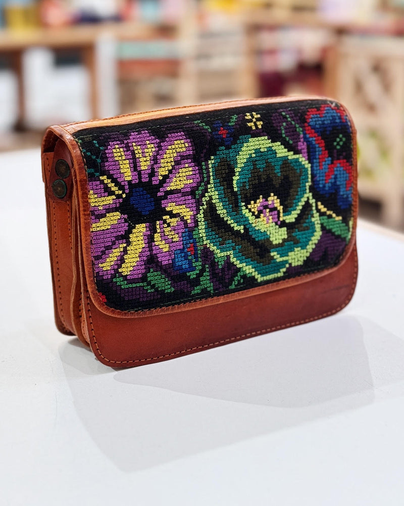 Small Leather Floral Crossbody