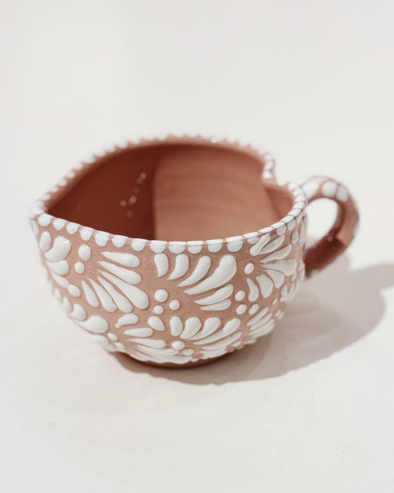 Taupe Heart Shaped Talavera Mug