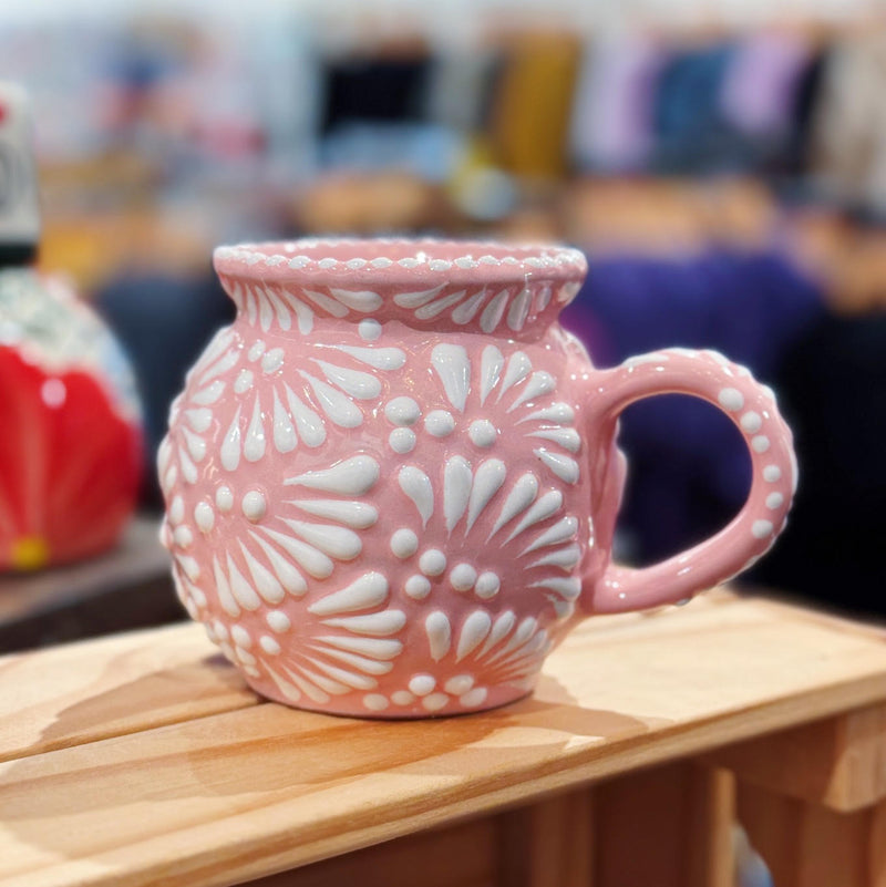Light Pink Round Talavera Mug (w/Lip)