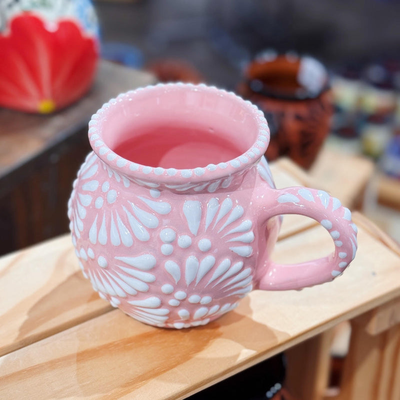 Light Pink Round Talavera Mug (w/Lip)