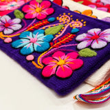 Embroidered Wool Zip Pouch