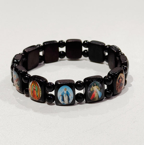 Dark Brown/Black Wood Prayer Bracelet