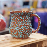 Brown and Light Teal Talavera Mug (w/Lip)
