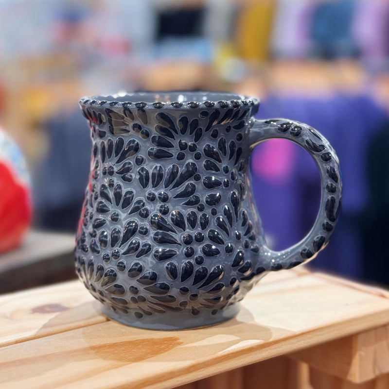 Black and Gray Talavera Mug (w/Lip)
