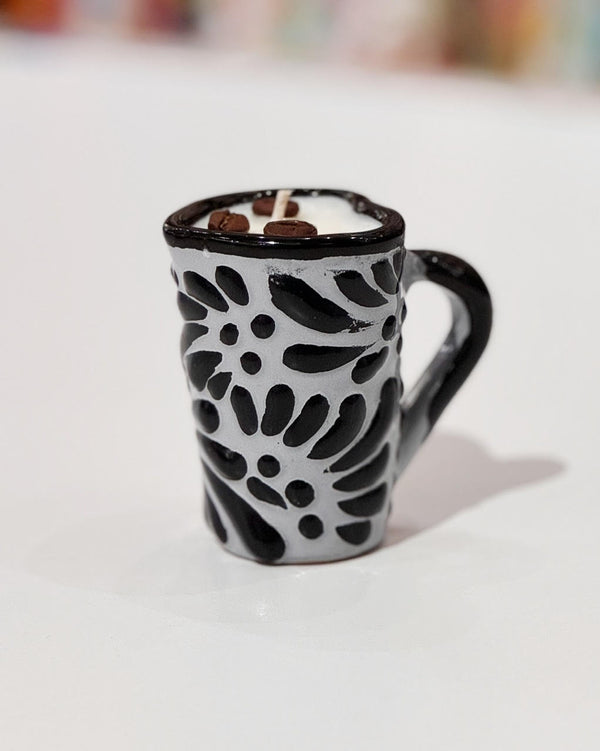 talavera heart shaped espresso cup candle at Sew Bonita in Corpus Christi