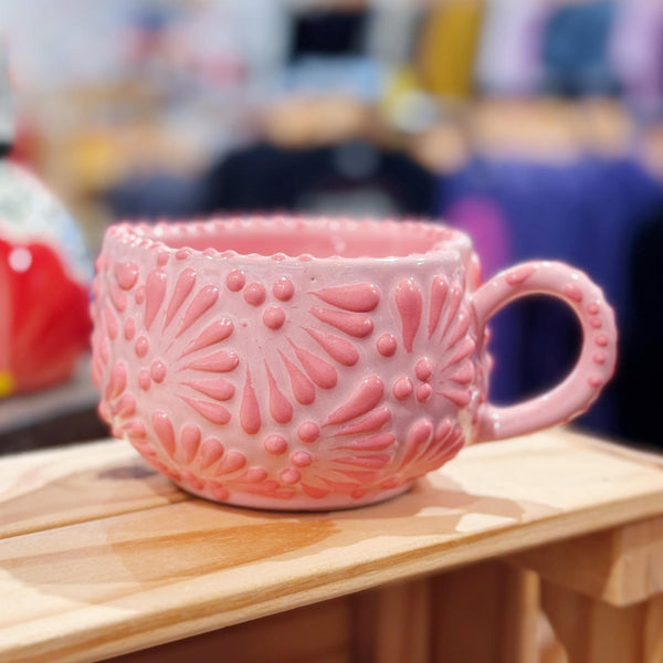 Pink Heart Shaped Talavera Mug