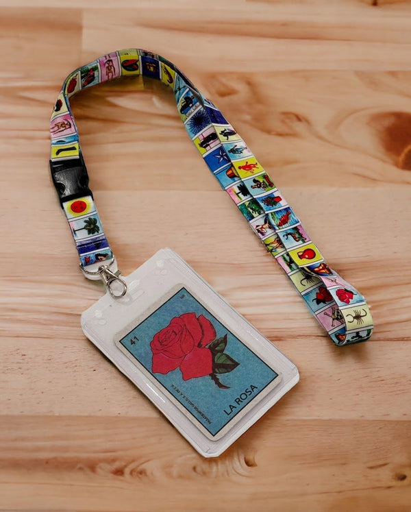 Loteria Lanyard with Badge Holder