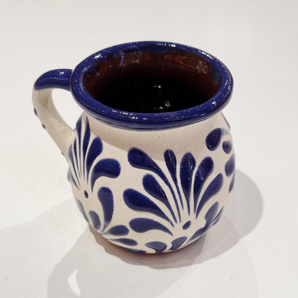 White w/ Blue Engobe Mug