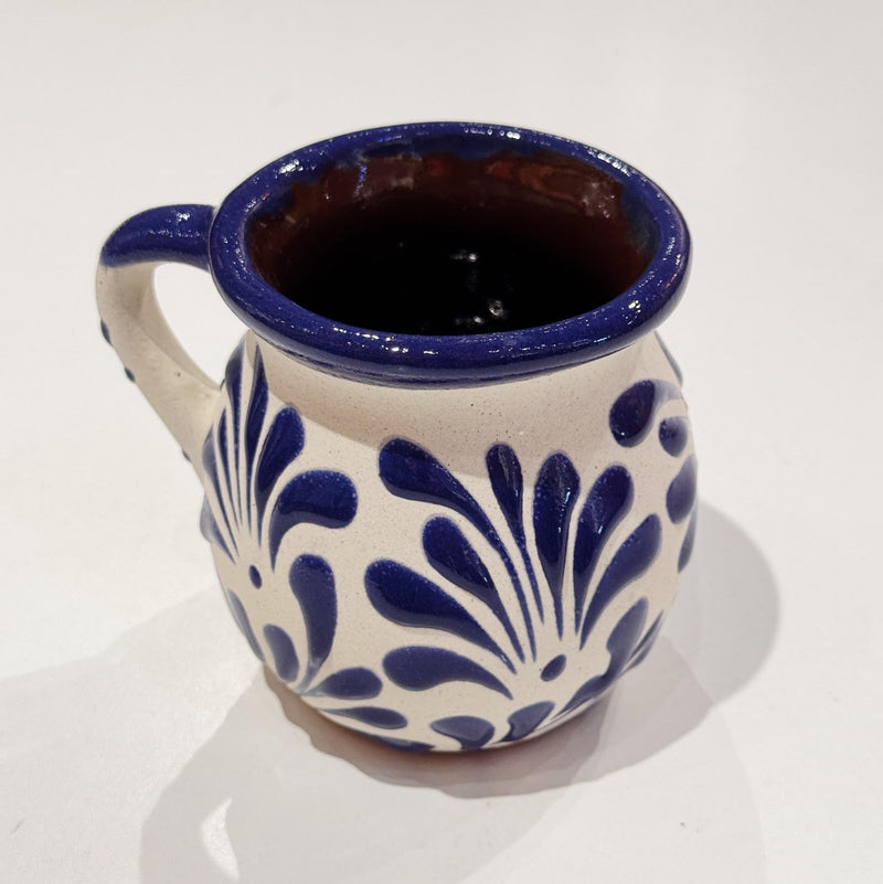 White w/ Blue Engobe Mug