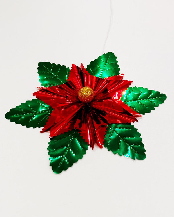 Metallic Poinsettia Ornaments (Medium)