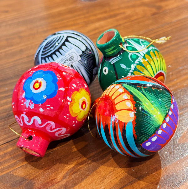 Hand Painted (Glossy) Barro Sphere Ornament