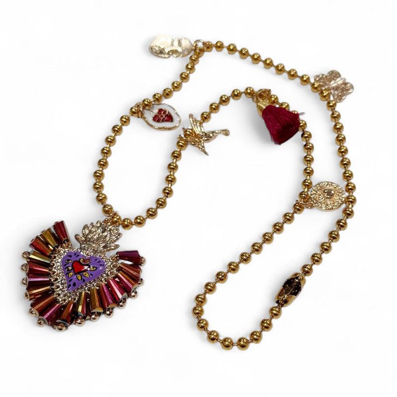 Mixed Charm Heart Necklace