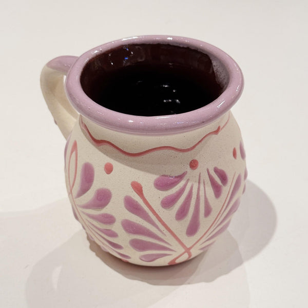 White w/ Lavender Ribbon Engobe Mug