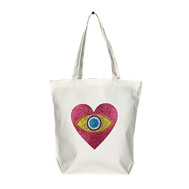 Canvas Tote Pink Heart