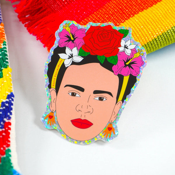 La Frida Con Flores Sticker