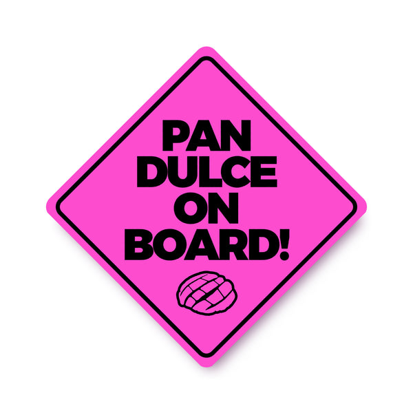 Sew Bonita Pan Dulce on Board Bumper Car Sticker Pink