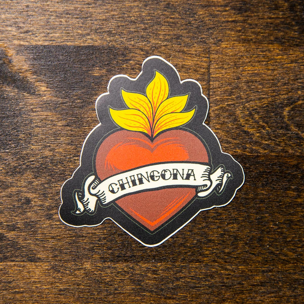 chingona sacred heart sew bonita sticker