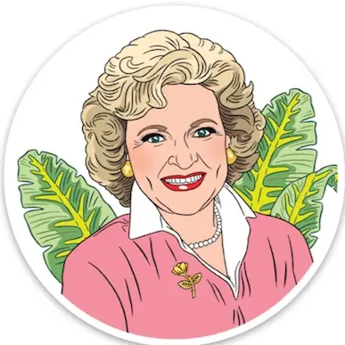 Betty White DC sticker