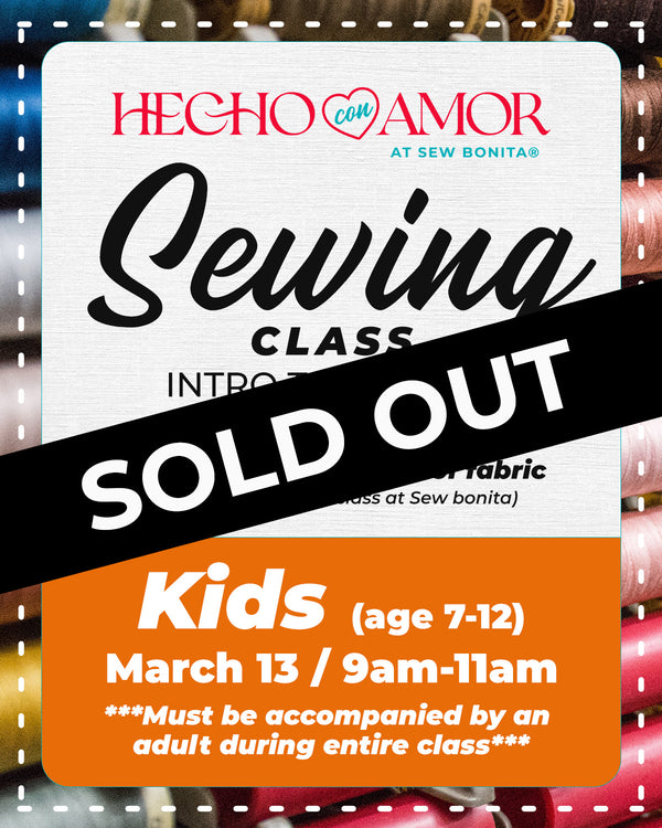 Kid's Intro to Sewing Class - (Ages 7 - 12)