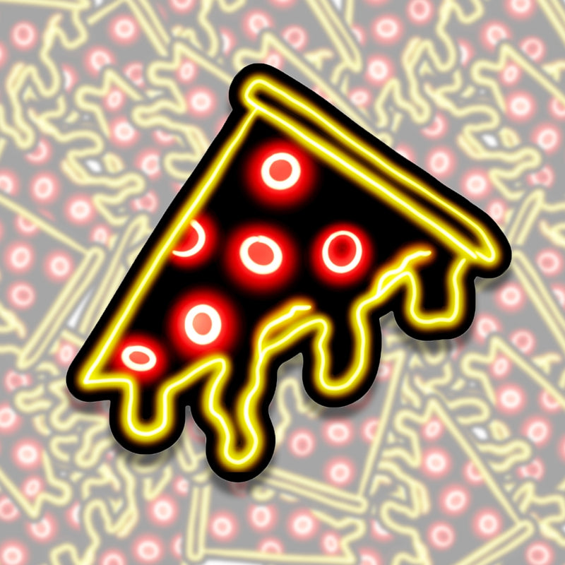 Neon Pizza Sticker