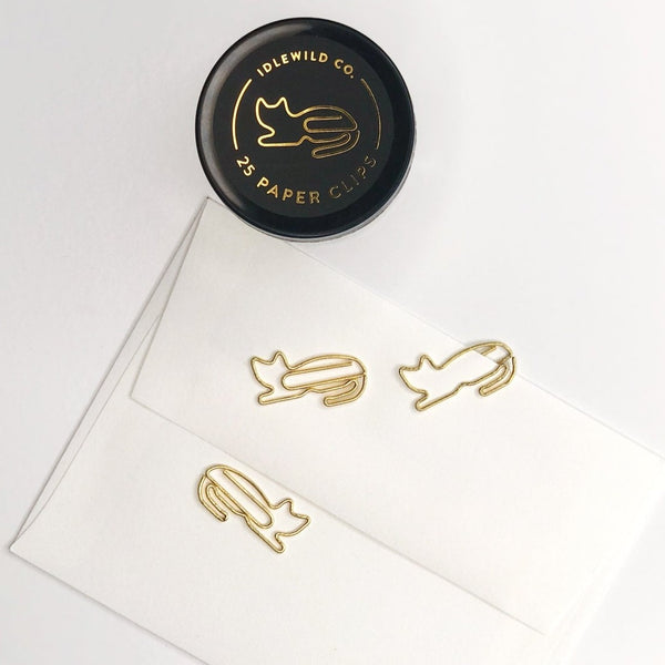 Cat Gold Paper Clips