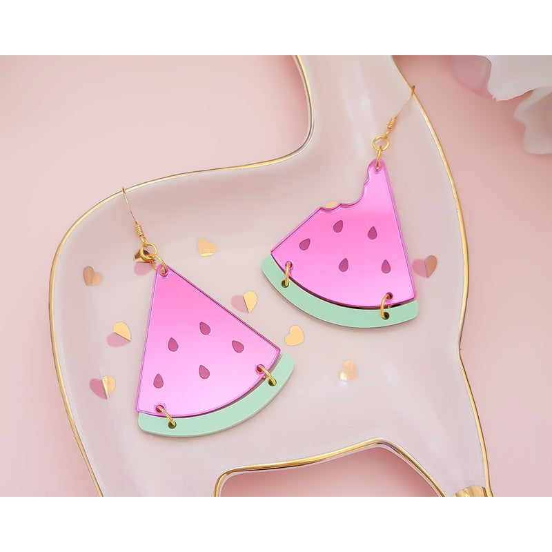 Pink Watermelon Earrings