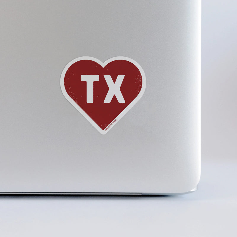Texas Heart Sticker